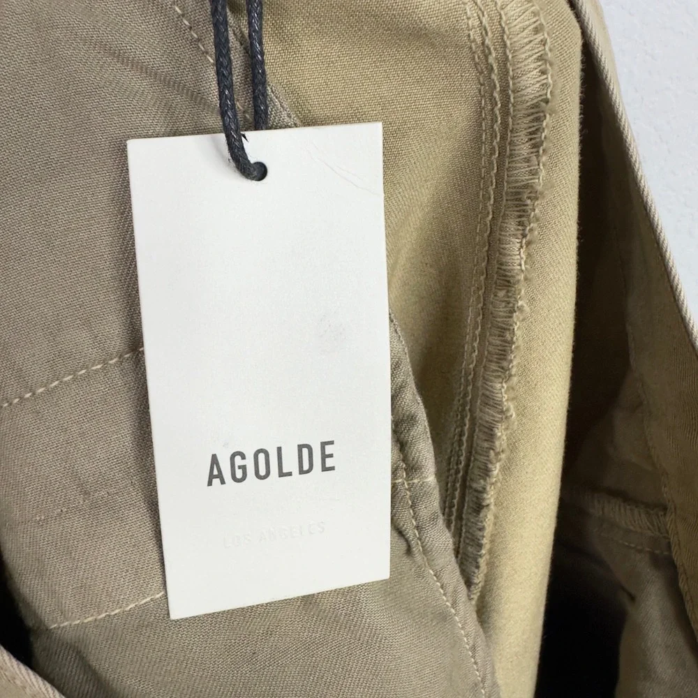 AGOLDE Daryl Pants Women 31 Brown Khaki Wide Leg Palazzo Utility Boho Minimalist - Picture 4 of 6